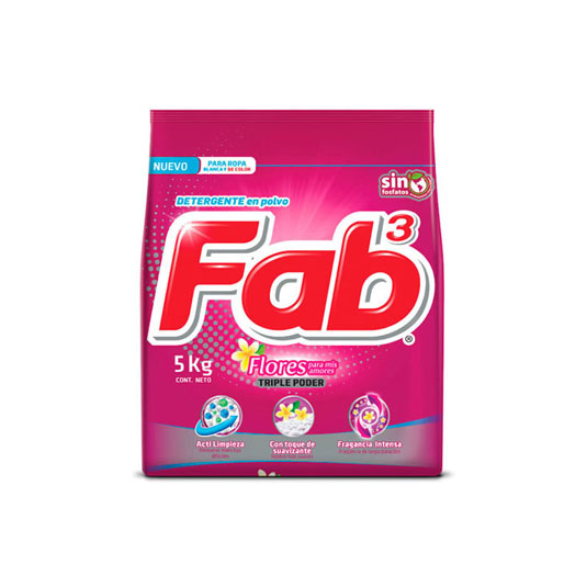 Detergente Flores Para Mis Amores Fab 3 de 5 Kg