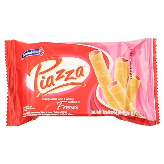 Colombina barquillos con crema sabor a fresa 45gr