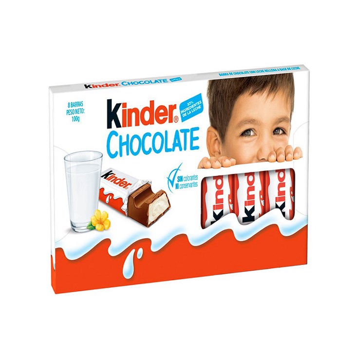 Chocolate Kinder 8 Barras 100 Gr