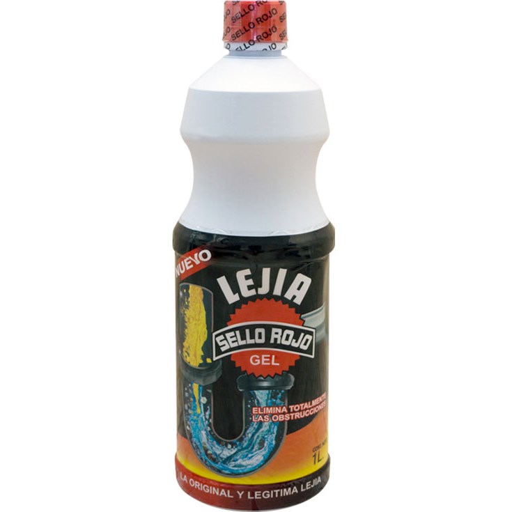 Destapa Cañerías Gel Sello Rojo Lejía 1 Lt