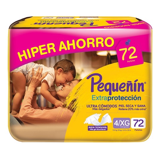 Pañal Extra Protección Pequeñín Etapa 4 X 72