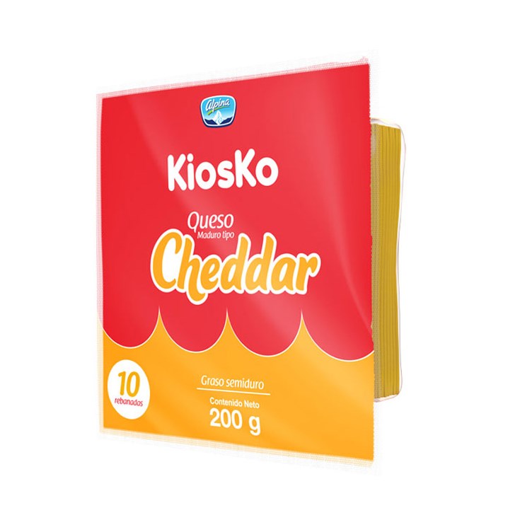 Queso Cheddar Lonjas Kiosko 200 Gr.