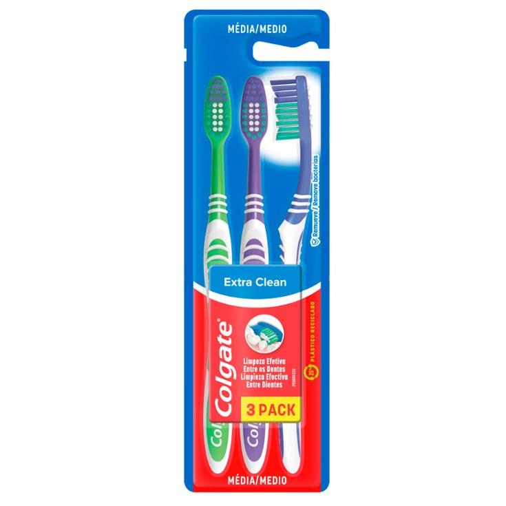 Pack X 3 Cepillo Dental Colgate Extra Clean