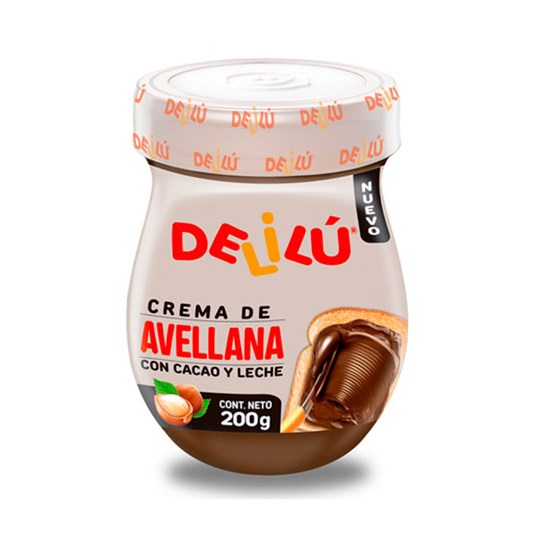 Crema Delilu De Avellana Cacao Y Leche 200 Gr