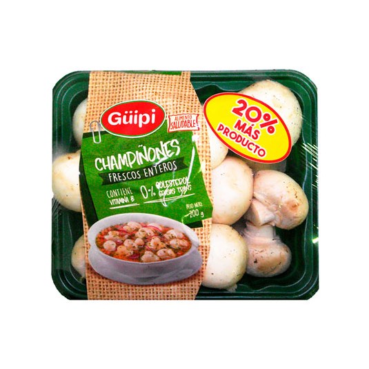 Champiñones Enteros Tarrina Güipi 200 Gr