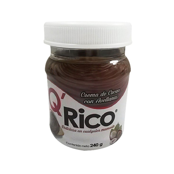 Crema De Cacao Q´Rico Con Avellanas 240 Gr
