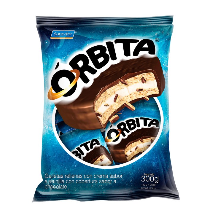 Galleta Sánduche Cubierta Chocolate Orbita 30