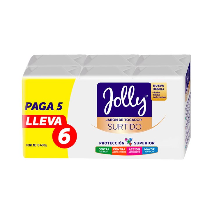 Pague 5 Lleve 6 Jabon Surtido Jolly 600 Gr