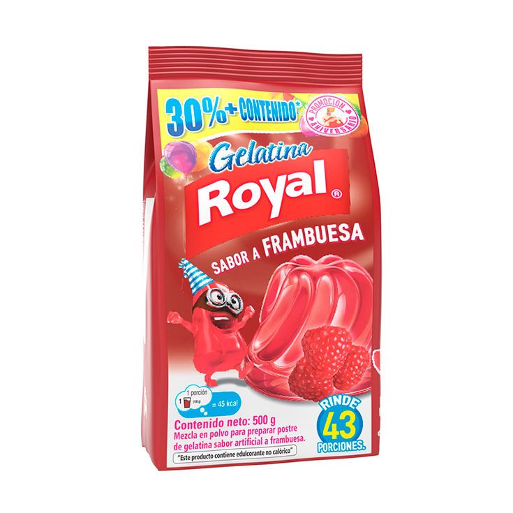 Gelatina Frambuesa Extracontenido Royal 500GR