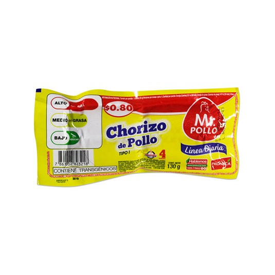 Chorizo De Pollo Línea Diaria Mr. Pollo 130 G