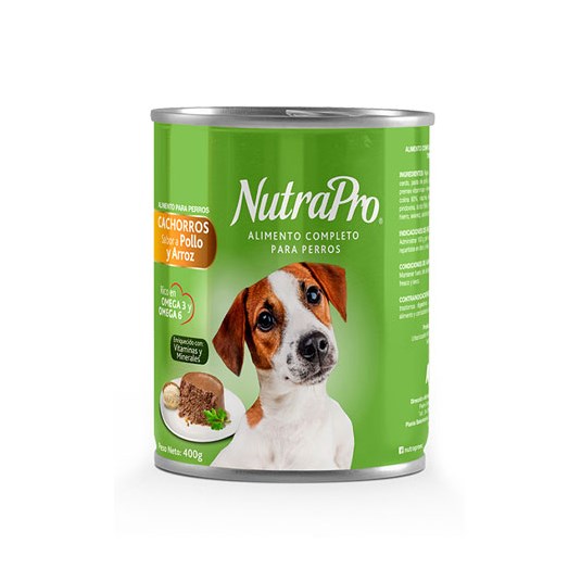 Comida Latas Perro Cachorro Pollo Arroz 400 G