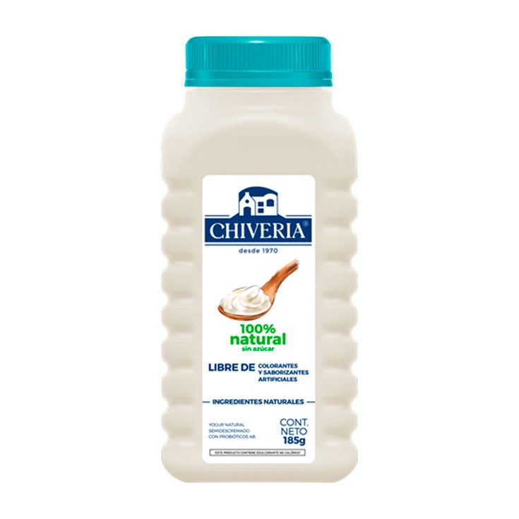 Yogurt Natural Chiveria Semidescremado 185Ml. 