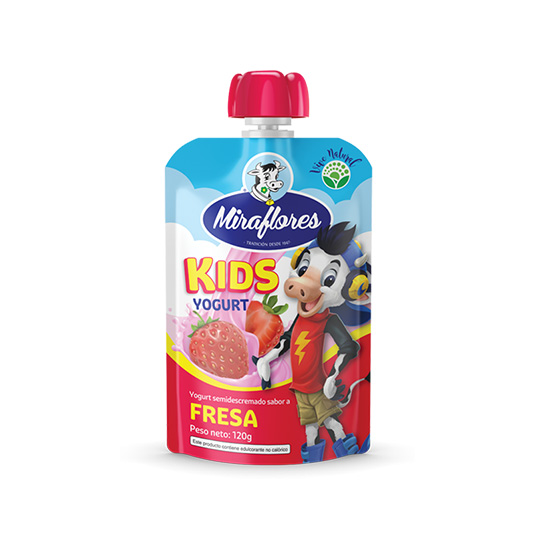 Yogurt Miraflores Kids Doy Pack Fresa 120 Gr