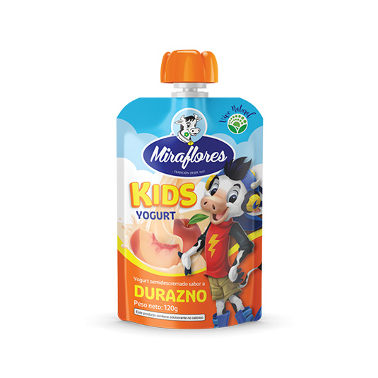 Yogurt Miraflores Kids Doy Pack Durazno 120 Gr