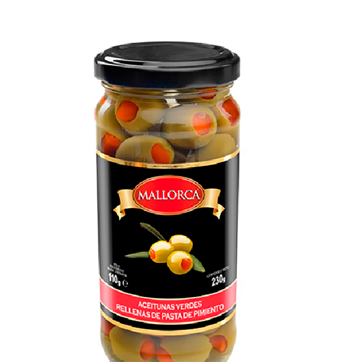 Aceituna Verde Mallorca Rellena De Pasta De Pimiento 230 Gr.