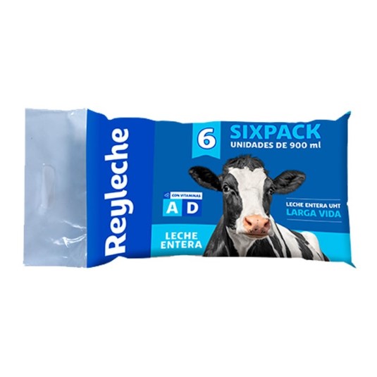 Six Pack Leche Entera Up Reyleche 900 Ml.