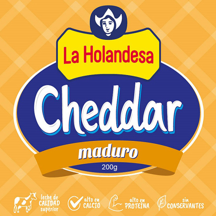 Queso Cheddar Rebanado La Holandesa 200 Gr.