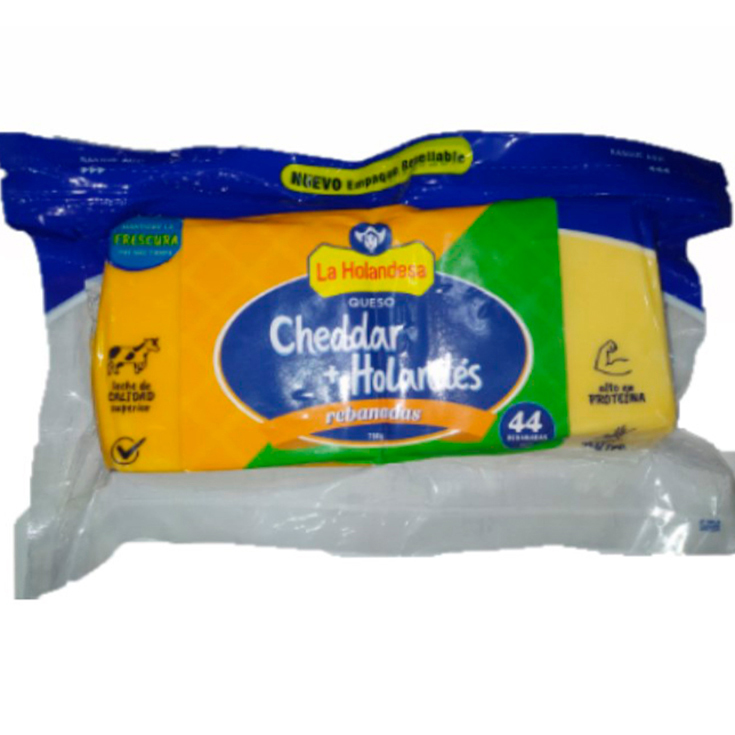 Quesos La Holandesa Mix Cheddar Y Holandes Reb 700Gr