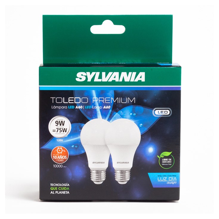 Toledo Led Sylvania a60 9w 6.5k mv blx2