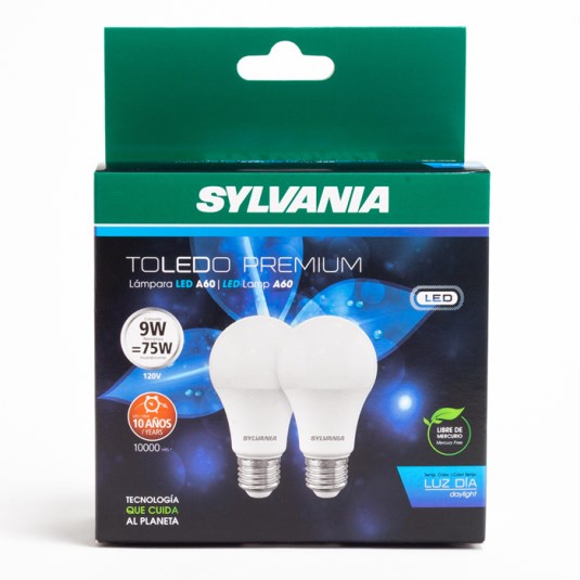 Toledo Led Sylvania a60 9w 6.5k mv blx2