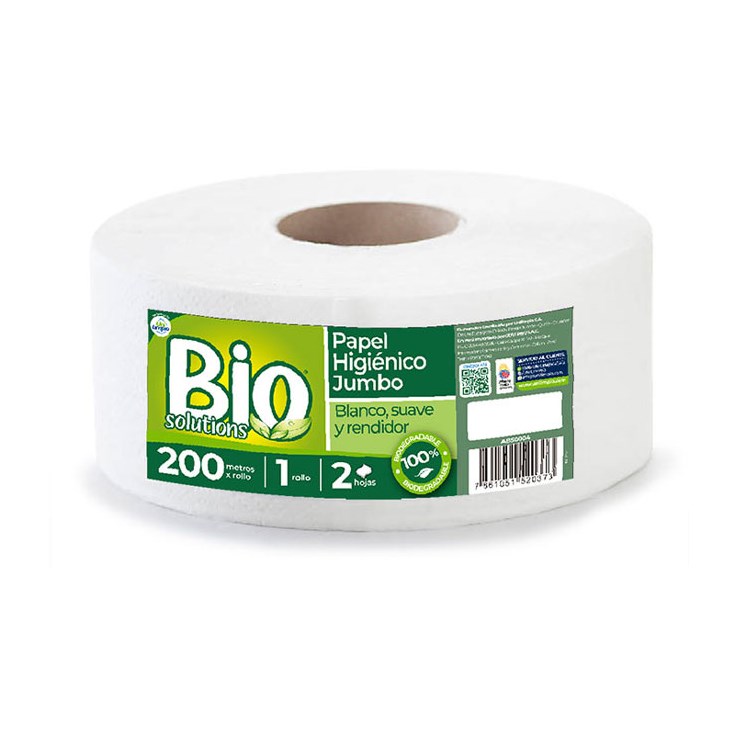 Papel Higiénico Doble Hoja Biosolutions 200 M