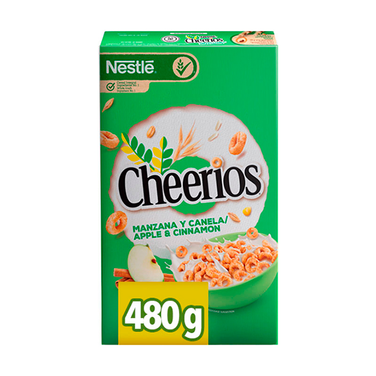 Cereal Integral Manzana Y Canela Cheerios 480 Gr