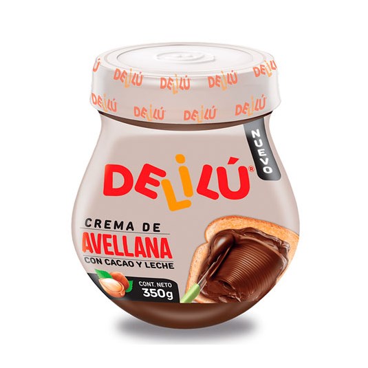Crema De Avellana Delilu Cacao Y Leche 350 Gr