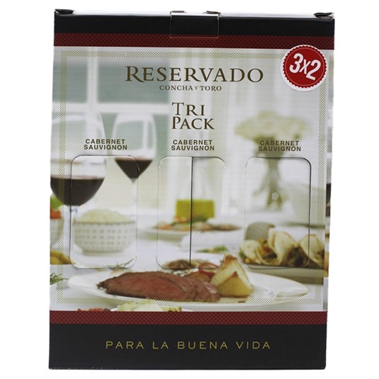 Reservado Vino Cabernet Sauvignon Tripack