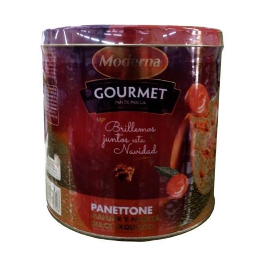 Panettone Moderna Gourmet Lata Manjar Nueces 500Gr