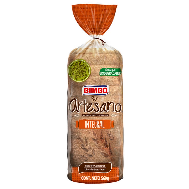 Pan Artesanal Integral Bimbo 560 Gr.