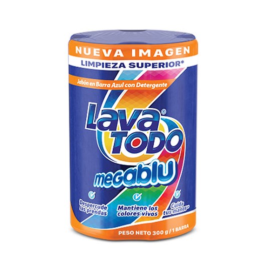 Jabón De Ropa Megablu Lavatodo 300 Gr