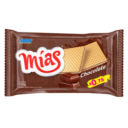 Galleta Waffer Chocolate Mías 108 Gr