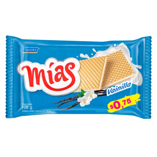 Galleta Waffer Vainilla Mías 108 Gr