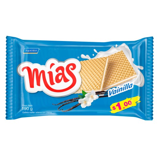 Galleta Waffer Vainilla Mías 190 Gr