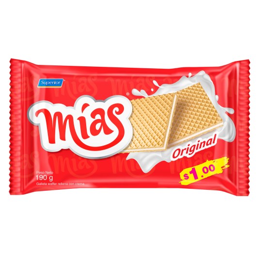 Galleta Waffer Original Mías 190 Gr