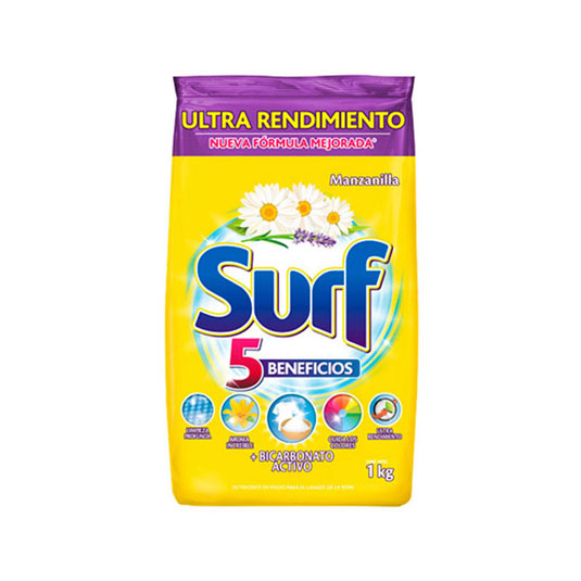 Detergente En Polvo Manzanilla Surf 1 Kg
