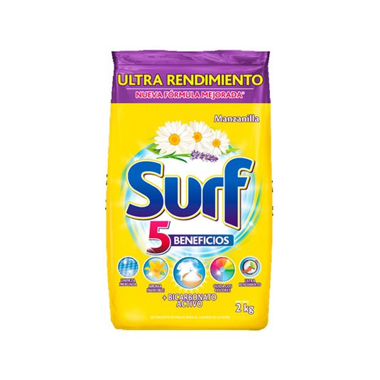 Detergente En Polvo Manzanilla Surf 2Kg