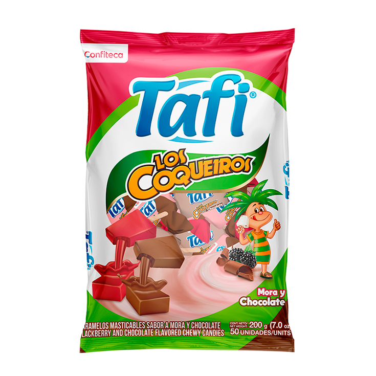 Caramelo Coqueiro Masticable Mora Y Chocolate Tafi 200 Gr