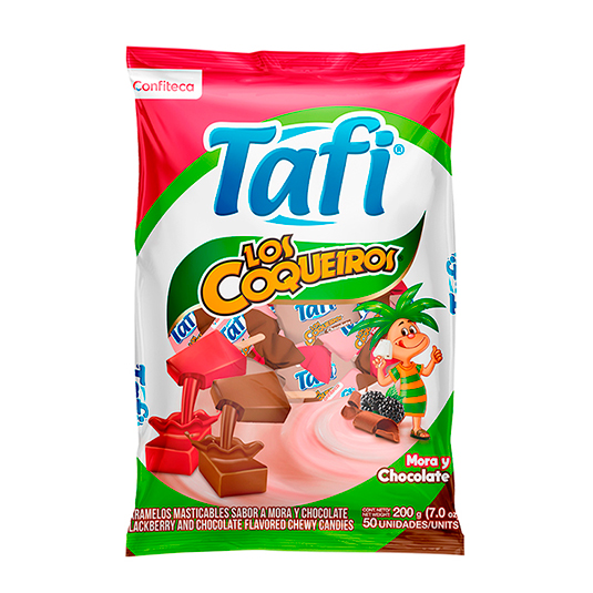 Caramelo Coqueiro Masticable Mora Y Chocolate Tafi 200 Gr
