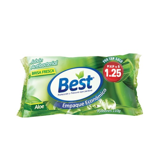 Jabón Empaque Económico Aloe Vera Best 330 Gr