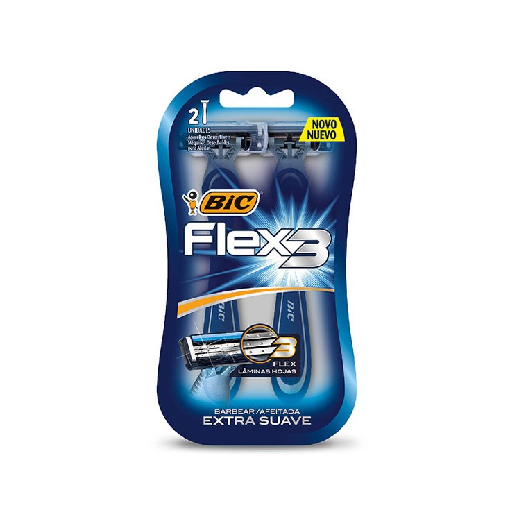 Afeitadora Flex 3 Extra Suave Bic X 2 Uni Afeitadora Flex 3 Extra Suave Bic X 2 Uni