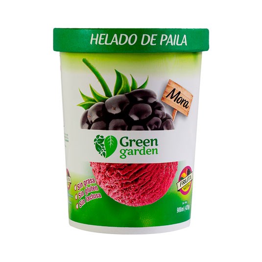 Helado De Paila S/Mora Greengarden 900 ml.