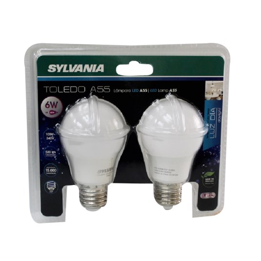 Toledo Sylvania a50 6w 6500k e27 X 2 Unidades