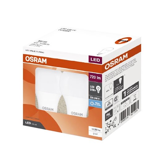 Foco Led Osram kitx2 a60 9w l/blanca