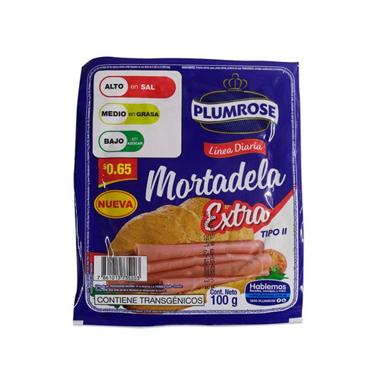 Mortadela Extra Línea Diaria Plumrose 100 Gr