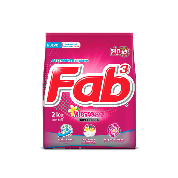 Detergente Flores Para Mis Amores Fab 3 de 2 Kg