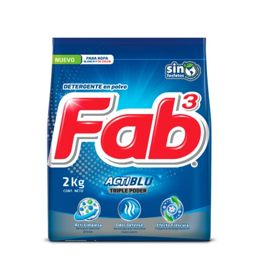Detergente Actiblu Fab 3 de 2 Kg
