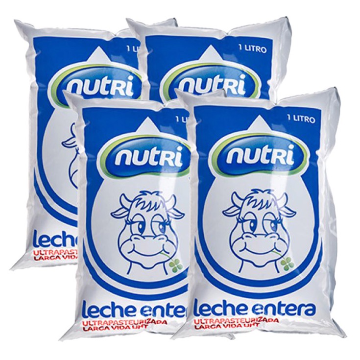 Leche Entera Nutri Four Pack Uht Polietileno 1Lt