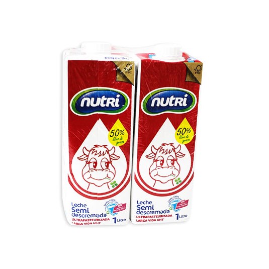 Cartón Leche Semidescremada Nutri x4 Un.