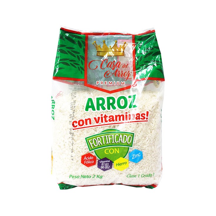 Arroz Natural Fortificado Casa Del Arroz 2 Kg